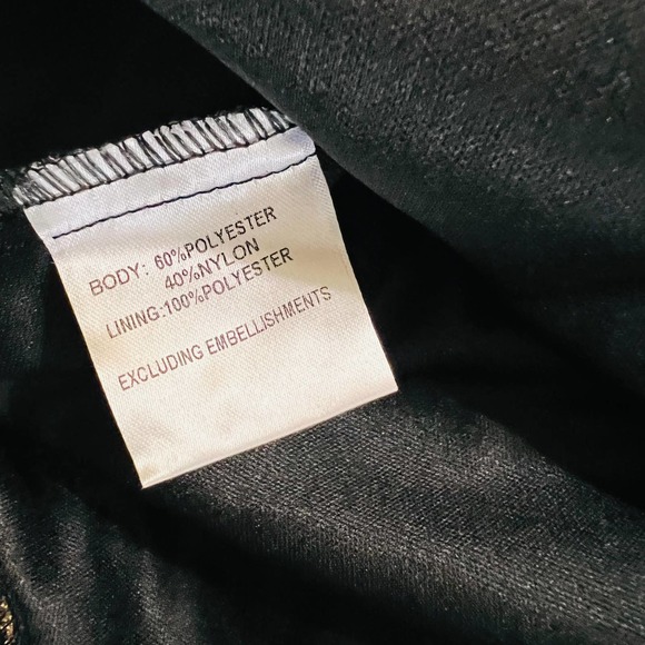 Hello Molly Dress Size XS Match Me Embellished Ruffle Open Back Black Gold - Picture 9 of 13